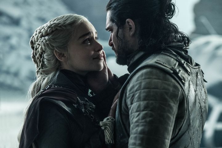 Emilia Clarke and Jon Snow in the last ever episode of Game Of Thrones