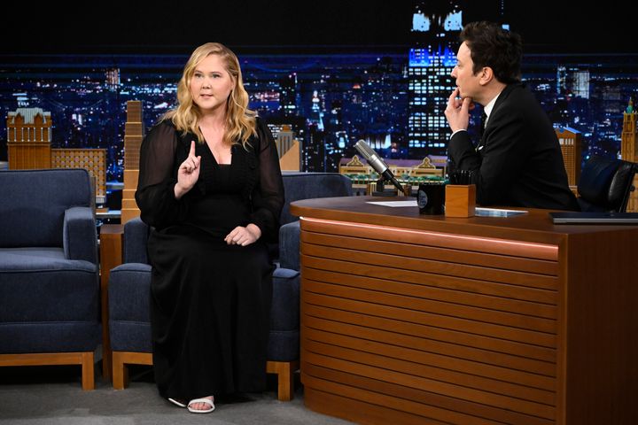 Amy Schumer on "The Tonight Show" with Jimmy Fallon on Feb. 13.