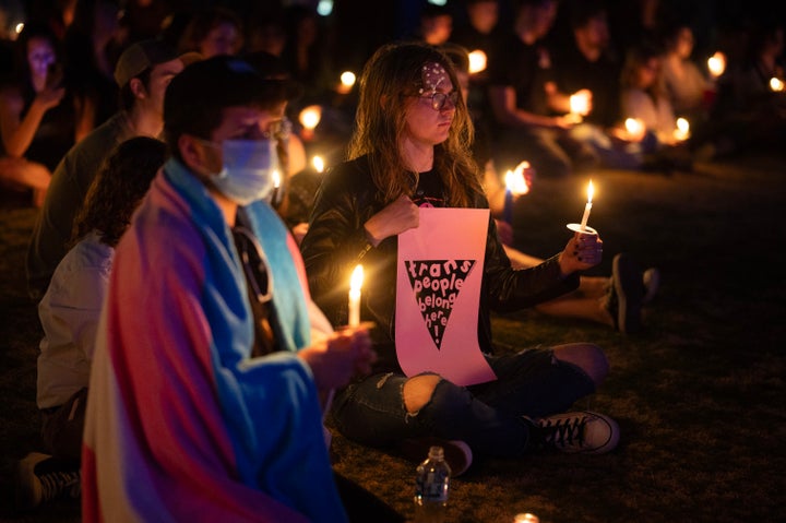 A candlelight vigil is held for Nex Benedict in Tulsa.