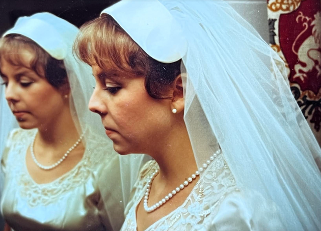 The author at her 1981 wedding to John.