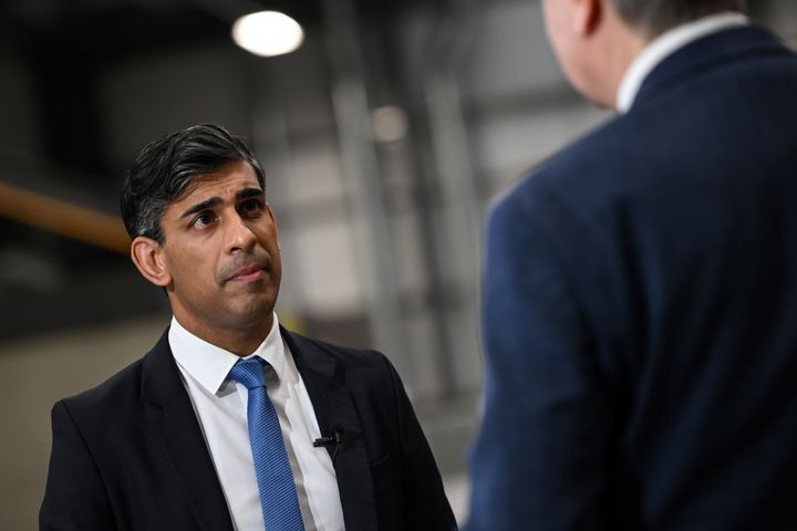 Rishi Sunak during an interview at the Siemens Mobility factory in Yorkshire yesterday.