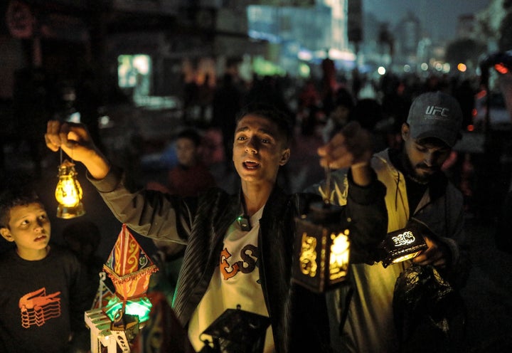 Palestinians in the south of Gaza, where 1.5 million stay after being displaced by Israel's offensive, sell "Ramadan lanterns" ahead of the Muslim holy month of Ramadan, as Israeli attacks continue in Rafah, Gaza on February 25, 2024.