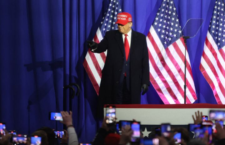 At a rally in Waterford Township, Michigan, on Feb. 17, former President Donald Trump predicted that President Joe Biden's support for electric vehicles would hurt the state.