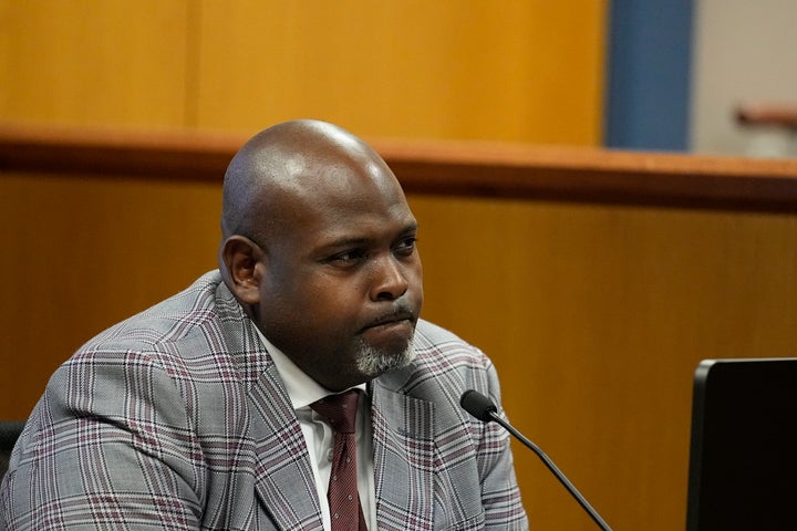 ATLANTA, GA - FEBRUARY 27: Witness and attorney Terrence Bradley testifies during a hearing in the case of the State of Georgia v. Donald John Trump at the Fulton County Courthouse on February 27, 2024 in Atlanta, Georgia. Bradley testified as Judge McAfee considered an effort by lawyers for former President Donald Trump to disqualify Fulton County District Attorney Fani Willis over her romantic relationship with prosecutor Nathan Wade, who had been Bradley's law partner. (Photo by Brynn Anderson-Pool/Getty Images)