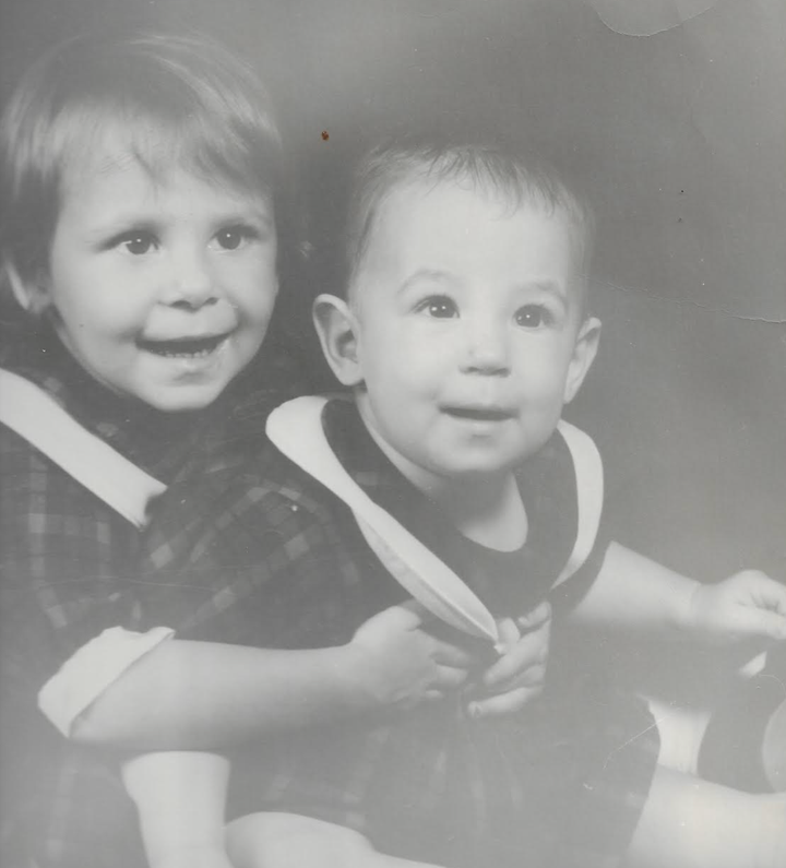 An old picture shows the author, right, and her sister. "This is one of the first photos ever taken of us together, around 1966," she writes.