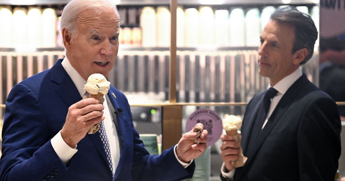 Seth Meyers Reveals ‘Worst Part’ Of His Awkward Ice Cream Moment With Biden