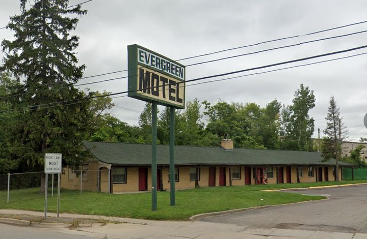 The Evergreen Motel where the missing woman was found safe, via Google Maps.