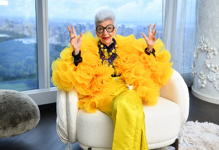 NEW YORK, NEW YORK - SEPTEMBER 09: Iris Apfel sits for a portrait during her 100th Birthday Party at Central Park Tower on September 09, 2021 in New York City. (Photo by Noam Galai/Getty Images for Central Park Tower)