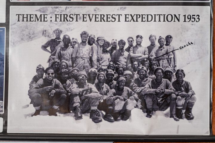 A team photograph of the 1953 Mount Everest expedition.