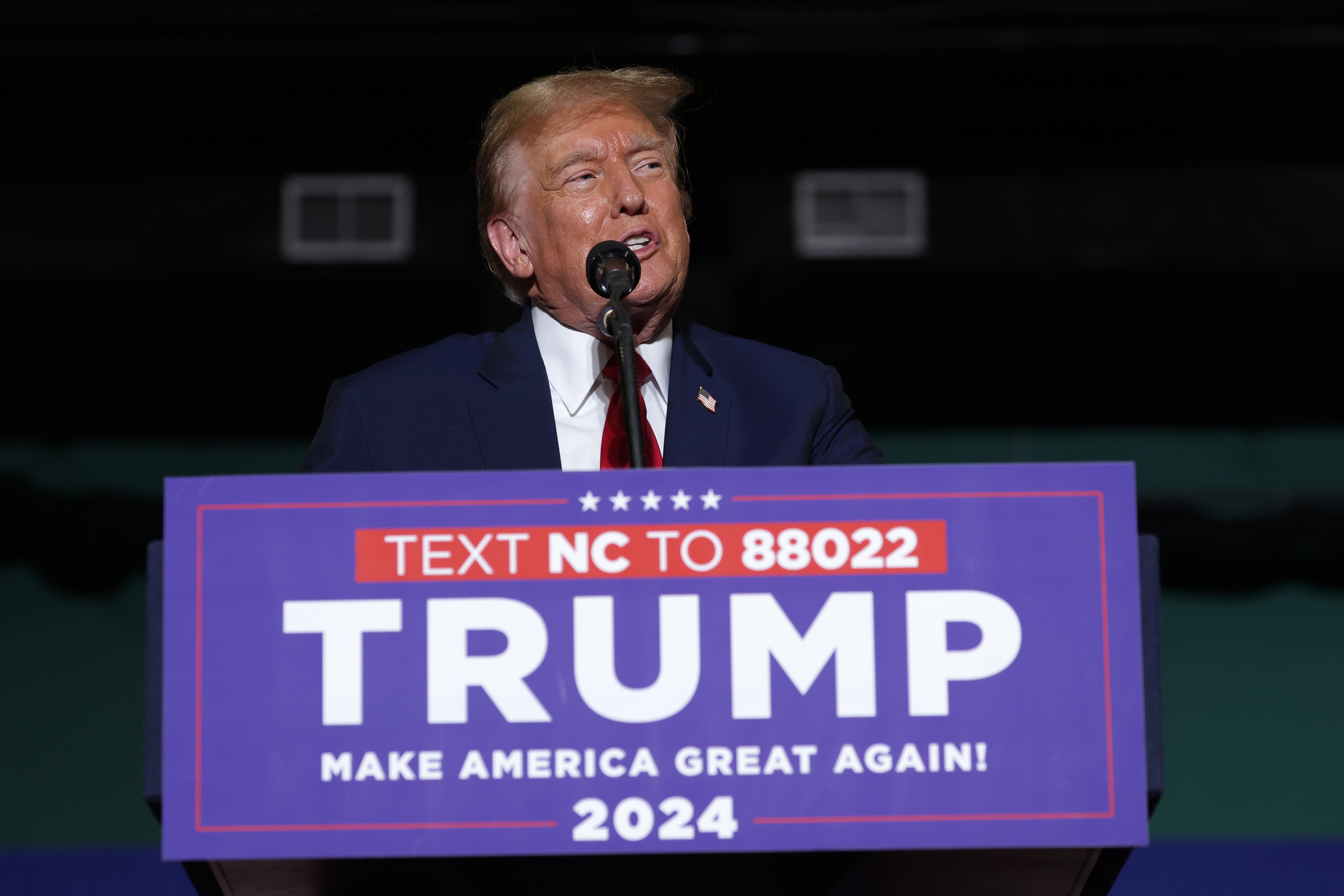 Former President Trump Holds Campaign Rally In Greensboro, North Carolina
