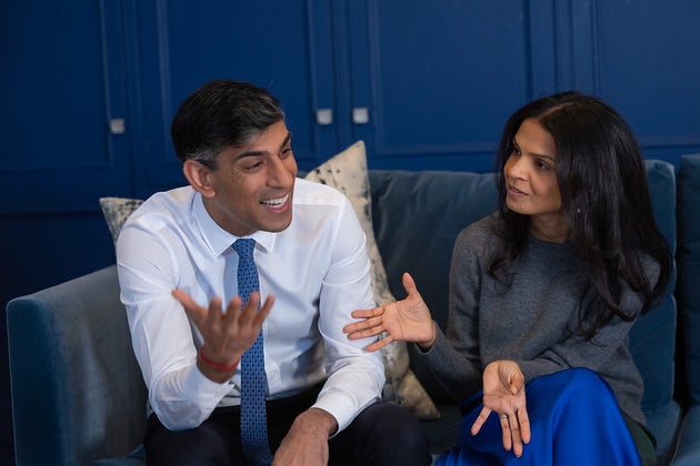 Rishi Sunak and his wife Akshata Murty during the Grazia interview.