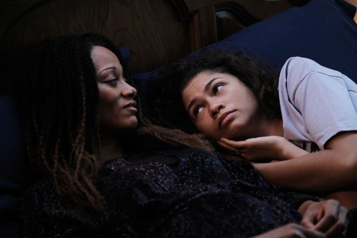 Nika King, left, and Zendaya as Leslie and Rue Bennett on "Euphoria."