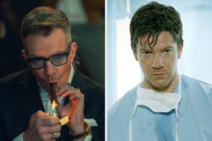 Max Beesley in The Gentlemen (left) and Bodies (right)