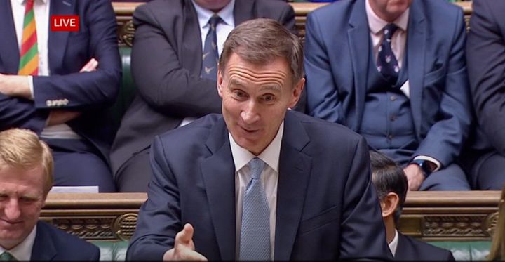 Jeremy Hunt presenting the Budget to the Commons on Wednesday