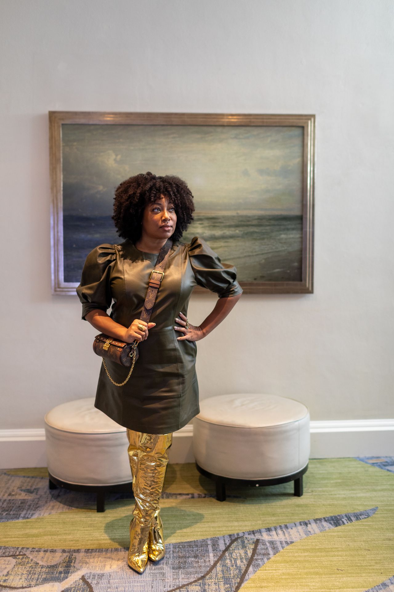 Demetria Lucas, an author and podcast host based in D.C., said of her outfit: “I was trying to convey fashion diplomacy. I love to walk in a room and have people turn their heads and look. It’s a conversation starter, a great opening way to meet people.”
