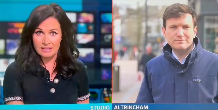 Nina Hossain pictured during Thursday's edition of ITV's lunchtime news
