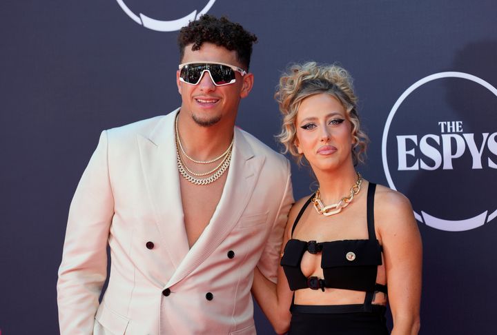 Patrick and Brittany Mahomes photographed at the ESPY Awards on July 12, 2023, at the Dolby Theatre in Los Angeles.