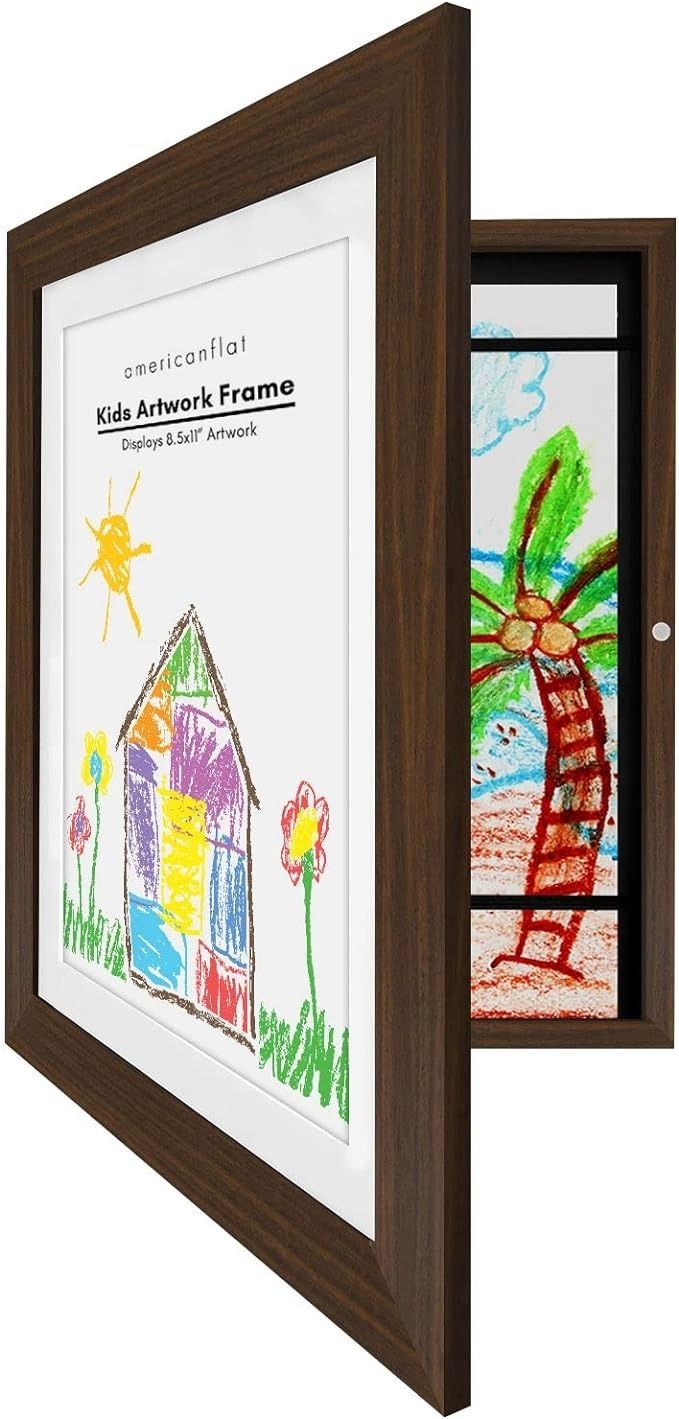 The Americanflat front-loading picture frame can store up to 100 pieces of artwork.