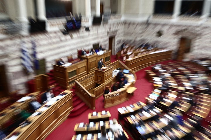 Τρίτη ημέρα της συζήτησης στην Ολομέλεια της Βουλής, των άρθρων και του συνόλου του σχεδίου νόμου "Ενίσχυση του Δημόσιου Πανεπιστημίου - Πλαίσιο λειτουργίας μη κερδοσκοπικών παραρτημάτων ξένων πανεπιστημίων", Παρασκευή 8 Μαρτίου 2024. (ΣΩΤΗΡΗΣ ΔΗΜΗΤΡΟΠΟΥΛΟΣ/EUROKINISSI)