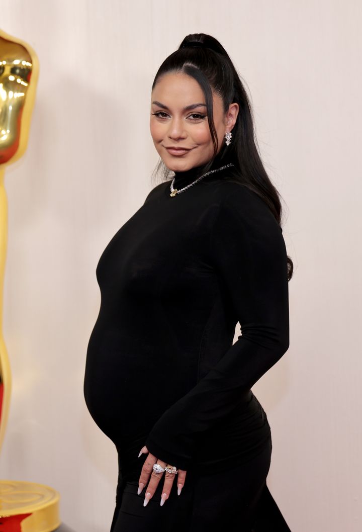 Vanessa Hudgens announced her pregnancy at the 96th Academy Awards on Sunday in Hollywood.