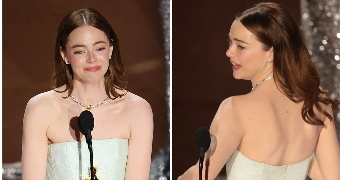 Emma Stone Flashes Wardrobe Malfunction After Accepting Oscar For 'Poor Things'