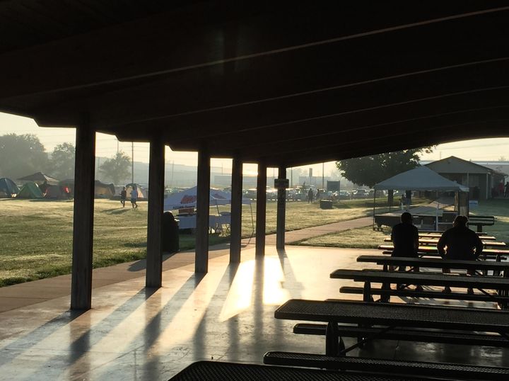 "This is the pavilion on the morning before the eclipse," the author writes. "It provided a cool respite as the sun promised to heat things up."