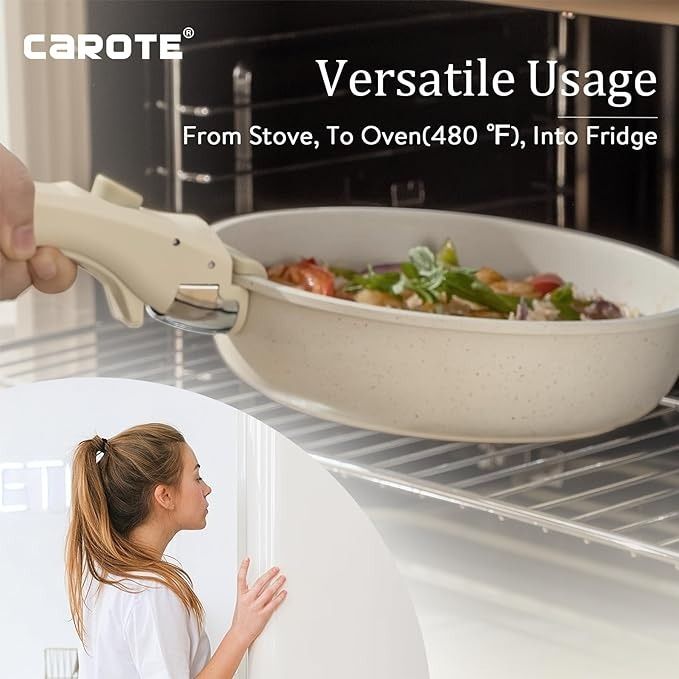The Carote set can be used on the stove, in the oven, in the dishwasher and the fridge.