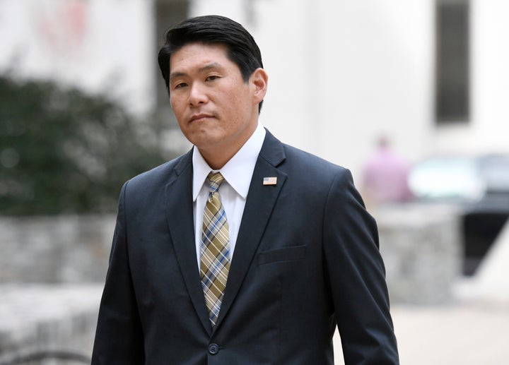 U.S. Attorney Robert Hur arrives at U.S. District Court in Baltimore, on Nov. 21, 2019.