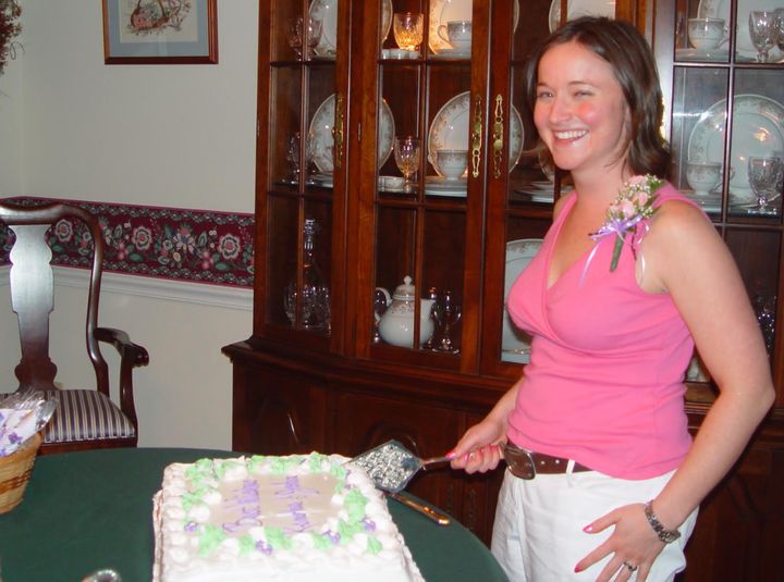 The author at her bridal shower in 2005.