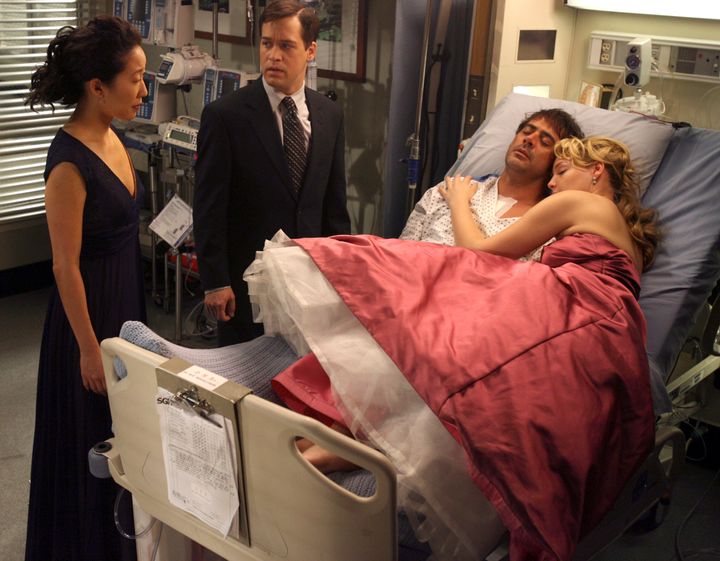 Sandra Oh, T.R. Knight, Jeffrey Dean Morgan and Katherine Heigl in the Season 2 finale of "Grey's Anatomy." 