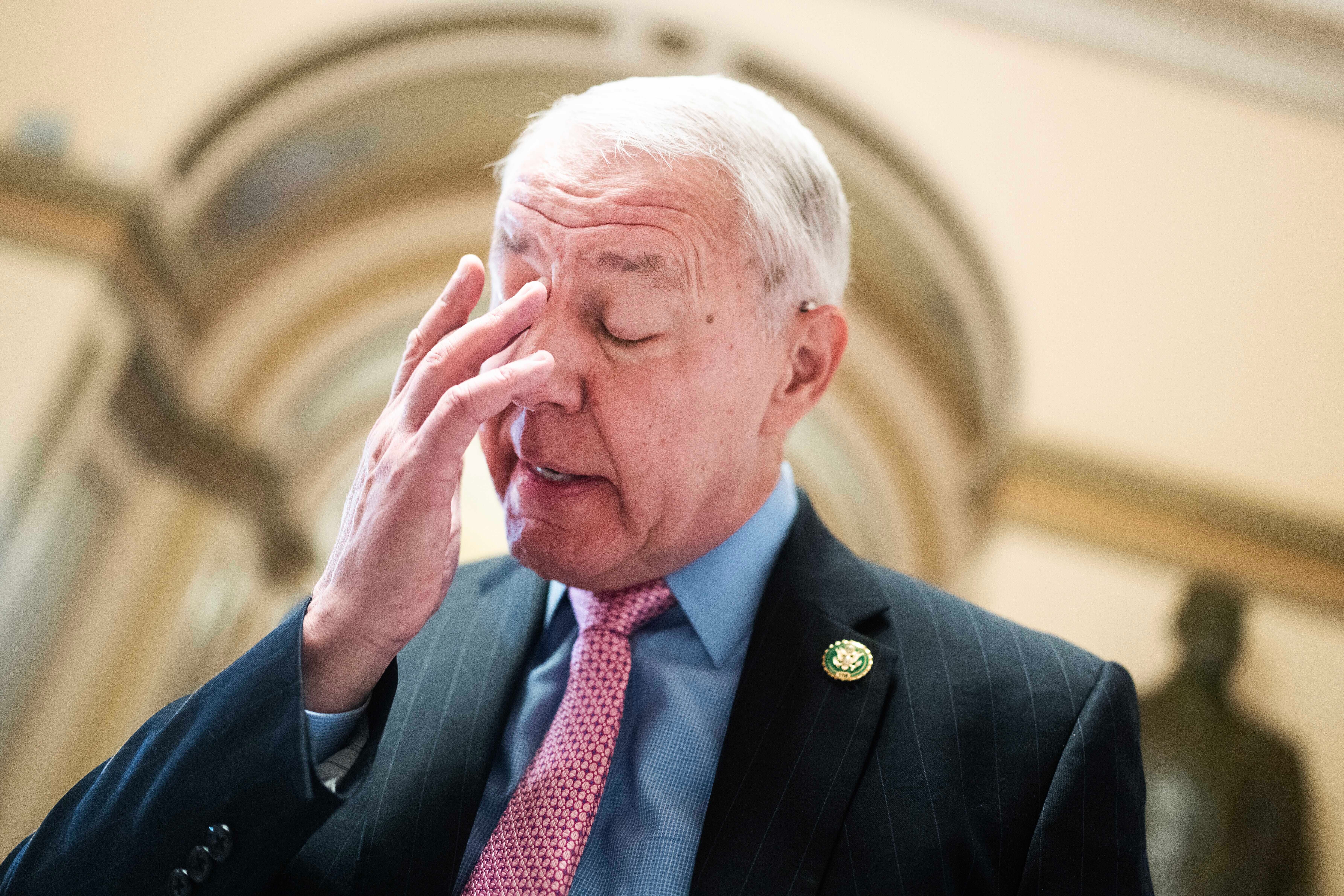 UNITED STATES - MAY 31: Rep. Ken Buck, R-Colo., talks with reporters before a procedural vote on the debt limit bill in the U.S. Capitol on Wednesday, May 31, 2023. (Tom Williams/CQ-Roll Call, Inc via Getty Images)