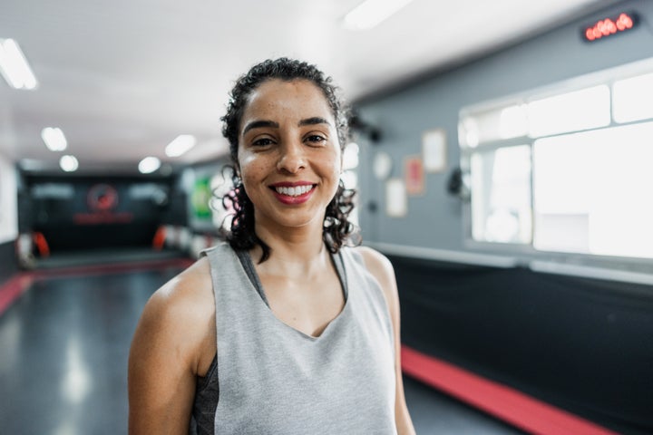 Portrait of a mid adult woman at boxe gym