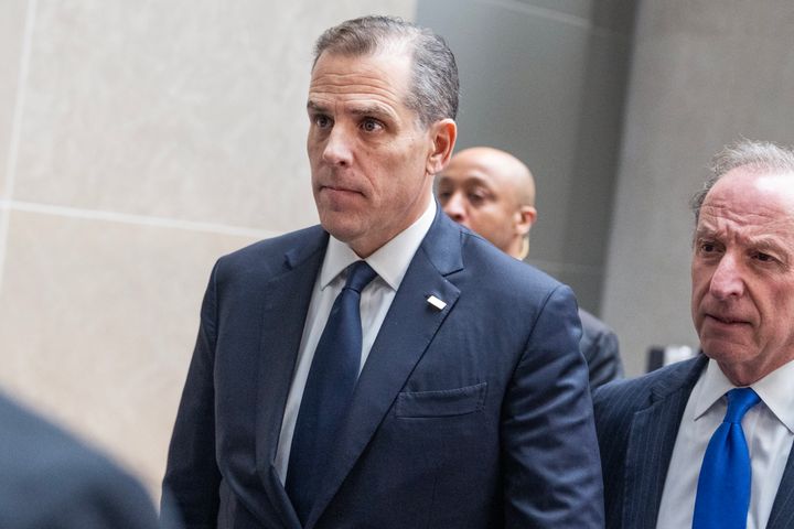Hunter Biden arrives for a deposition related to the impeachment inquiry of his father, President Joe Biden, by the House Oversight and Accountability Committee and the House Judiciary Committee at O'Neill Building on Wednesday, February 28, 2024. (Tom Williams/CQ-Roll Call, Inc via Getty Images)