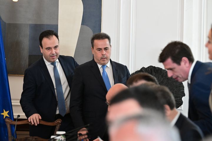 Συνεδρίαση του Υπουργικού Συμβουλίου, στο Μέγαρο Μαξίμου, Πέμπτη 29 Φεβρουαρίου 2024. Τα θέματα που κυριάρχησαν στην συνεδρίαση, η ακρίβεια στις τιμές των σούπερ μάρκετ και η αντιμετώπιση των παρανόμων ελληνοποιήσεων αγροτικών προϊόντων. (ΤΑΤΙΑΝΑ ΜΠΟΛΑΡΗ/EUROKINISSI)