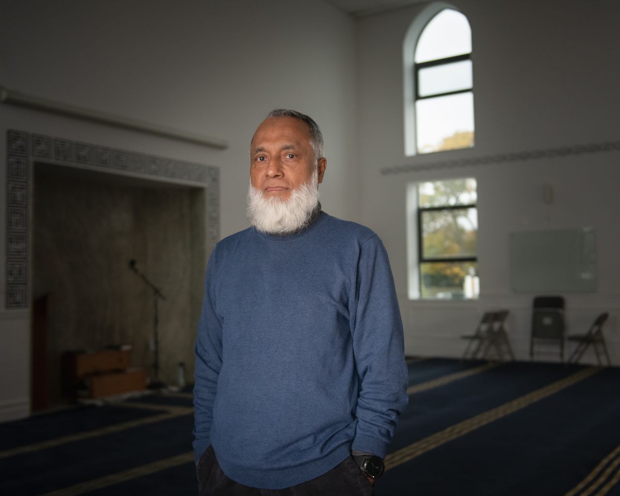 Abdul Aziz Bhuiyan at Hillside Islamic Center in New Hyde Park, New York on Nov. 9, 2023.