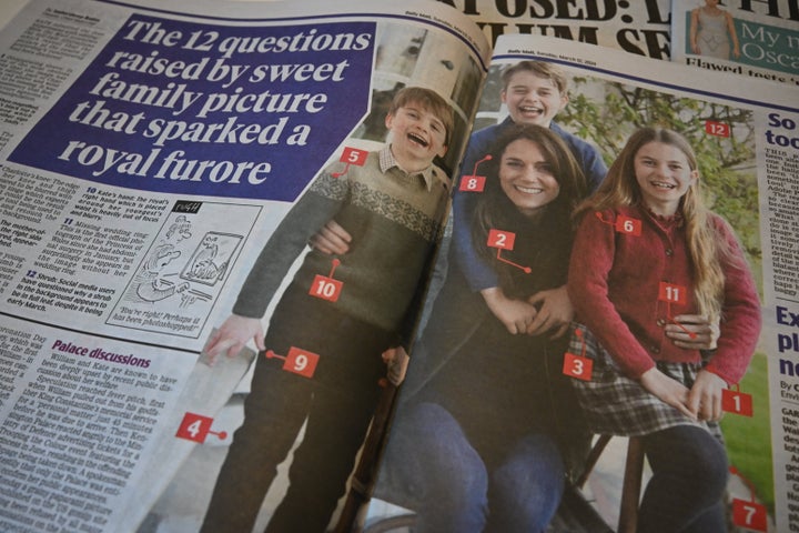 Naturally, the altered Mother's Day photo released by Kensington Palace was front page news for the British tabloid press.