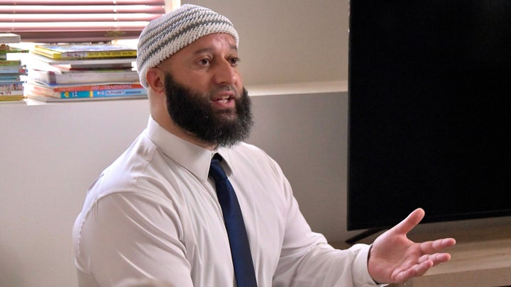 Adnan Syed speaks at a news conference at his home on Sept. 19, 2023, presenting a detailed case of alleged prosecutorial misconduct in his case.