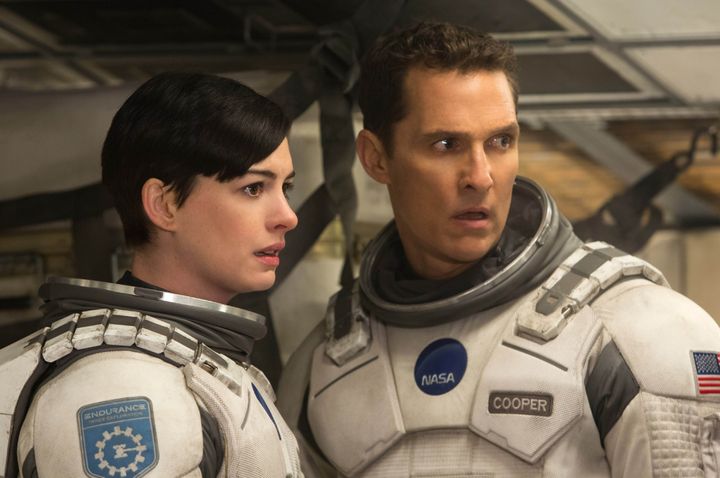 Matthew McConaughey and Anne Hathaway star as Joseph Cooper and Dr. Amelia Brand, respectively
