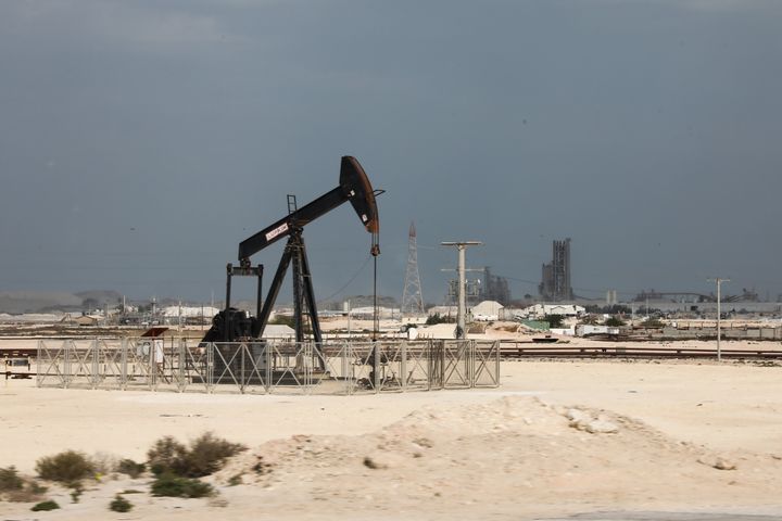 A view of an oil well in Jebel Dukhan, Bahrain, on March 4.