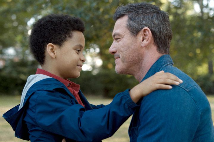Nicky (Luke Evans) struggles to be a parent to his son Owen, played by Christopher Woodley