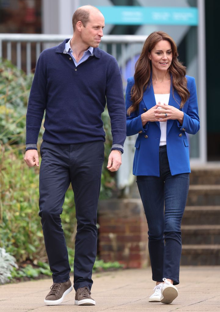 William and Kate walk together in October 2023 in Marlow, England.