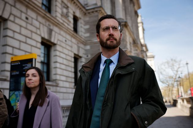 Simon Case, Cabinet Secretary walks to Portcullis House in central London to be questioned at a committee hearing on April 26, 2021. (Photo by Tolga Akmen / AFP) (Photo by TOLGA AKMEN/AFP via Getty Images)