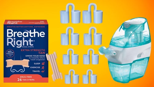 Breathe Right nasal strips, nasal dilators and a nasal irrigation system.