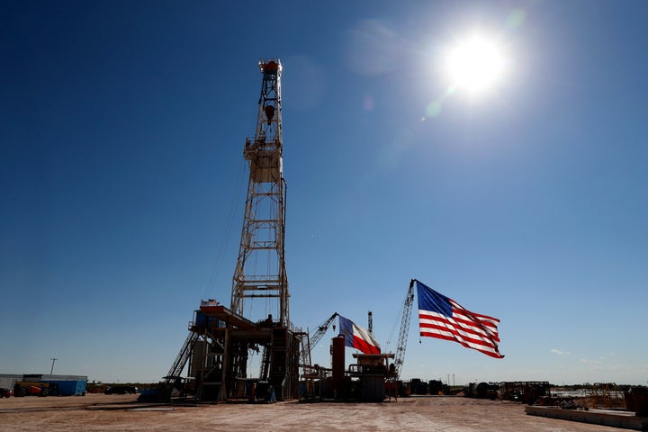 An oil rig stands on July 29, 2020, in Midland, Texas.