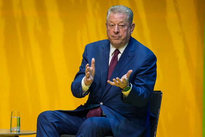 Al Gore during a panel discussion on day one of Tech Arena 2024 at Friends Arena on Feb. 22 in Stockholm, Sweden.