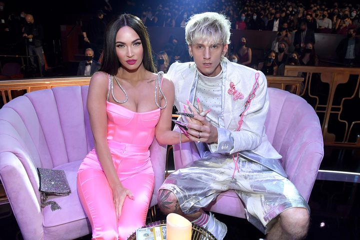 Megan Fox and Machine Gun Kelly attend the 2021 iHeartRadio Music Awards in Los Angeles.