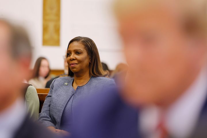 Attorney General Letitia James sits in the courtroom for the civil fraud trial of former President Donald Trump in New York State Supreme Court on January 11, 2024.