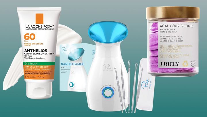 La Roche-Posay clear skin sunscreen, a nano facial steamer and an acai breast treatment.