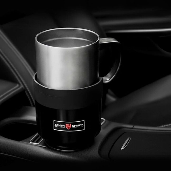The Sparta car cup holder expander fits securely inside your car's regular cup holder.