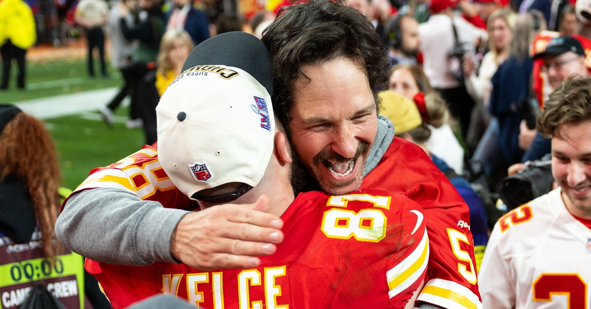Paul Rudd Recalls 'Unreal' Super Bowl Hug With Travis Kelce And Reveals ...